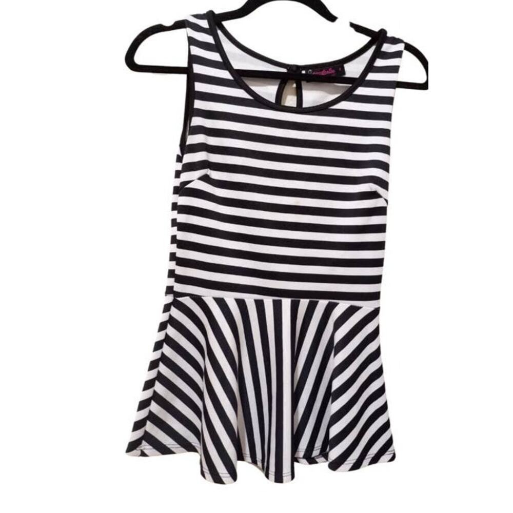 Annabelle fit and flare striped top